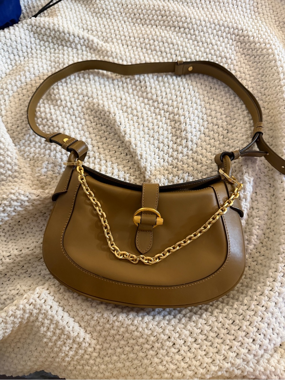Classic Structured Shoulder Bag in Olive Taupe - Le Tanneur - Pia bag